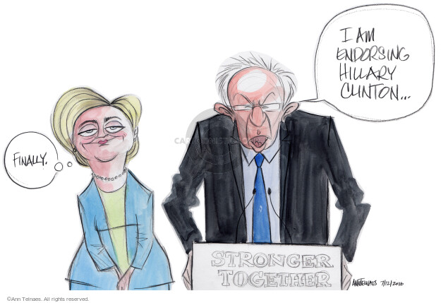 Ann Telnaes' Editorial Cartoons - 2016 Election Bernie Sanders