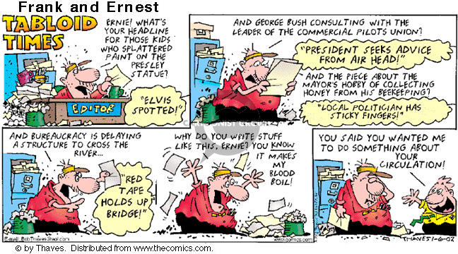 Cartoonist Bob Thaves Tom Thaves  Frank and Ernest 2002-01-06 