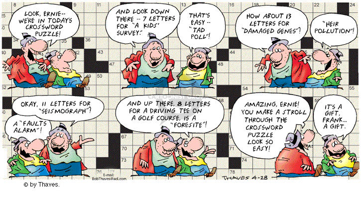 Cartoonist Bob Thaves Tom Thaves  Frank and Ernest 2002-04-28 