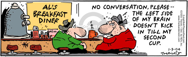 Cartoonist Bob Thaves Tom Thaves  Frank and Ernest 2004-01-03 