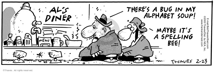 Cartoonist Bob Thaves Tom Thaves  Frank and Ernest 2000-02-23 