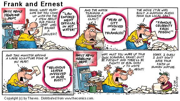 Cartoonist Bob Thaves Tom Thaves  Frank and Ernest 2000-09-24 