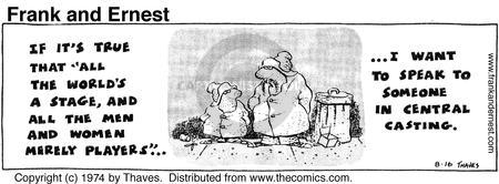 Cartoonist Bob Thaves Tom Thaves  Frank and Ernest 1974-08-16 