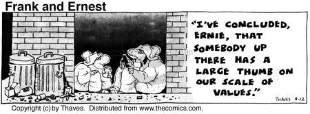 Cartoonist Bob Thaves Tom Thaves  Frank and Ernest 1975-09-12 