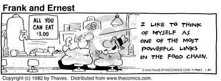 Cartoonist Bob Thaves Tom Thaves  Frank and Ernest 1982-01-30 