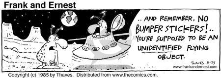 Cartoonist Bob Thaves Tom Thaves  Frank and Ernest 1985-05-25 
