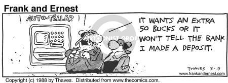 Cartoonist Bob Thaves Tom Thaves  Frank and Ernest 1988-03-15 