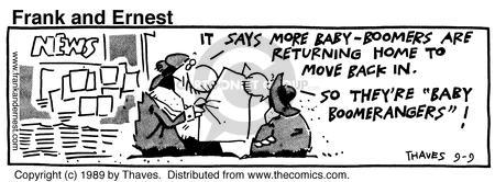 Cartoonist Bob Thaves Tom Thaves  Frank and Ernest 1989-09-09 