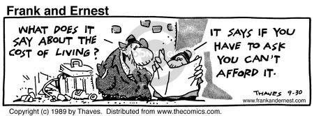 Cartoonist Bob Thaves Tom Thaves  Frank and Ernest 1989-09-30 