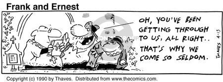 Cartoonist Bob Thaves Tom Thaves  Frank and Ernest 1990-04-13 