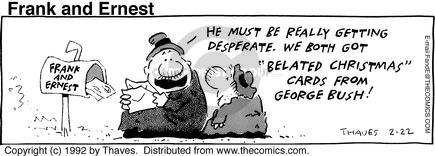 Cartoonist Bob Thaves Tom Thaves  Frank and Ernest 1992-02-22 