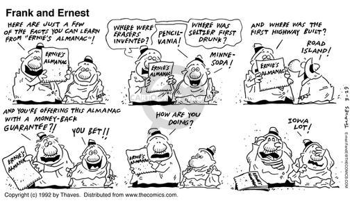 Cartoonist Bob Thaves Tom Thaves  Frank and Ernest 1992-03-29 