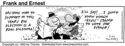 Cartoonist Bob Thaves Tom Thaves  Frank and Ernest 1992-03-31 