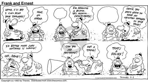 Cartoonist Bob Thaves Tom Thaves  Frank and Ernest 1992-05-03 