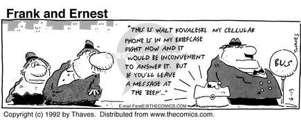 Cartoonist Bob Thaves Tom Thaves  Frank and Ernest 1992-06-13 