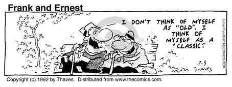 Cartoonist Bob Thaves Tom Thaves  Frank and Ernest 1992-07-03 