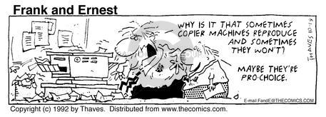 Cartoonist Bob Thaves Tom Thaves  Frank and Ernest 1992-10-19 