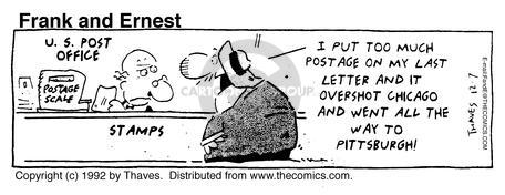 Cartoonist Bob Thaves Tom Thaves  Frank and Ernest 1992-12-07 