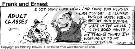 Cartoonist Bob Thaves Tom Thaves  Frank and Ernest 1993-01-16 