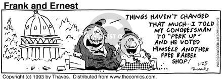 Cartoonist Bob Thaves Tom Thaves  Frank and Ernest 1993-01-25 