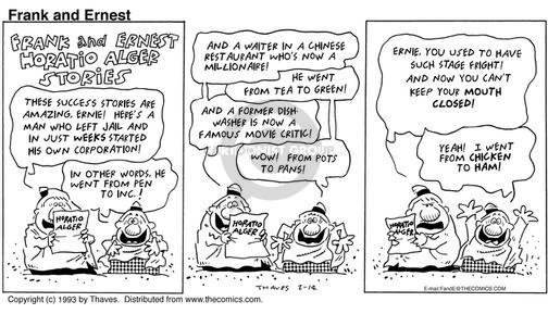 Cartoonist Bob Thaves Tom Thaves  Frank and Ernest 1993-02-14 