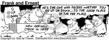 Cartoonist Bob Thaves Tom Thaves  Frank and Ernest 1993-03-03 