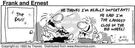 Cartoonist Bob Thaves Tom Thaves  Frank and Ernest 1993-04-21 
