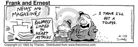 Cartoonist Bob Thaves Tom Thaves  Frank and Ernest 1993-04-28 