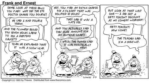 Cartoonist Bob Thaves Tom Thaves  Frank and Ernest 1993-05-09 