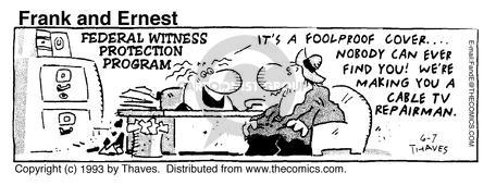 Cartoonist Bob Thaves Tom Thaves  Frank and Ernest 1993-06-07 
