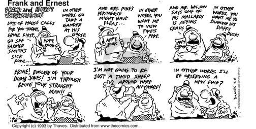 Cartoonist Bob Thaves Tom Thaves  Frank and Ernest 1993-07-11 