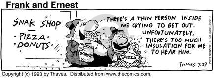 Cartoonist Bob Thaves Tom Thaves  Frank and Ernest 1993-07-29 