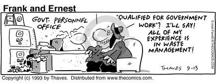 Cartoonist Bob Thaves Tom Thaves  Frank and Ernest 1993-09-13 