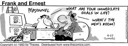 Cartoonist Bob Thaves Tom Thaves  Frank and Ernest 1993-09-27 