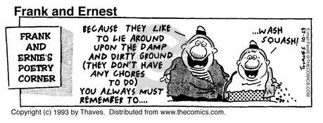 Cartoonist Bob Thaves Tom Thaves  Frank and Ernest 1993-10-29 