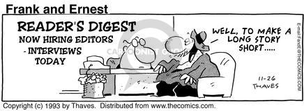 Cartoonist Bob Thaves Tom Thaves  Frank and Ernest 1993-11-26 
