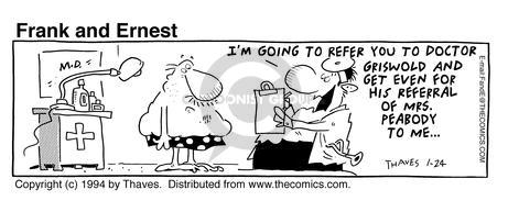 Cartoonist Bob Thaves Tom Thaves  Frank and Ernest 1994-01-24 