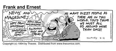 Cartoonist Bob Thaves Tom Thaves  Frank and Ernest 1994-02-02 