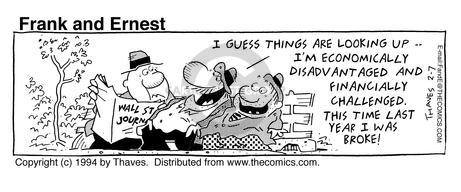 Cartoonist Bob Thaves Tom Thaves  Frank and Ernest 1994-02-07 