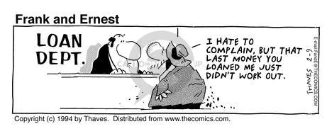 Cartoonist Bob Thaves Tom Thaves  Frank and Ernest 1994-02-09 