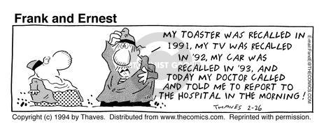 Cartoonist Bob Thaves Tom Thaves  Frank and Ernest 1994-02-26 