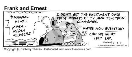 Cartoonist Bob Thaves Tom Thaves  Frank and Ernest 1994-03-03 
