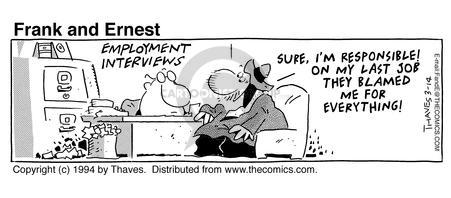 Cartoonist Bob Thaves Tom Thaves  Frank and Ernest 1994-03-14 