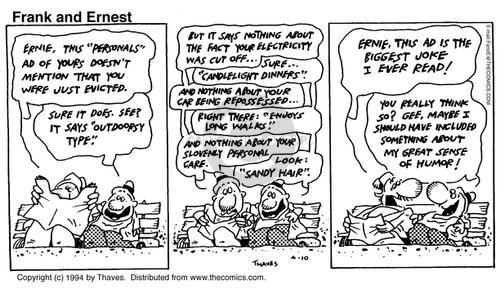 Cartoonist Bob Thaves Tom Thaves  Frank and Ernest 1994-04-10 