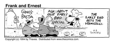 Cartoonist Bob Thaves Tom Thaves  Frank and Ernest 1994-06-03 