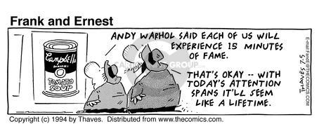 Cartoonist Bob Thaves Tom Thaves  Frank and Ernest 1994-07-05 