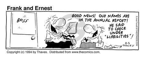 Cartoonist Bob Thaves Tom Thaves  Frank and Ernest 1994-08-05 