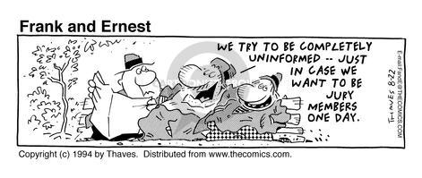 Cartoonist Bob Thaves Tom Thaves  Frank and Ernest 1994-08-22 