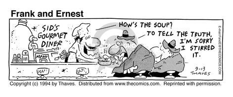 Cartoonist Bob Thaves Tom Thaves  Frank and Ernest 1994-09-13 