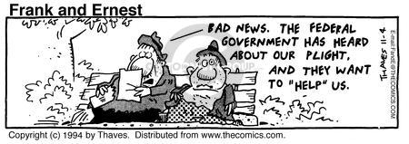 Cartoonist Bob Thaves Tom Thaves  Frank and Ernest 1994-11-04 